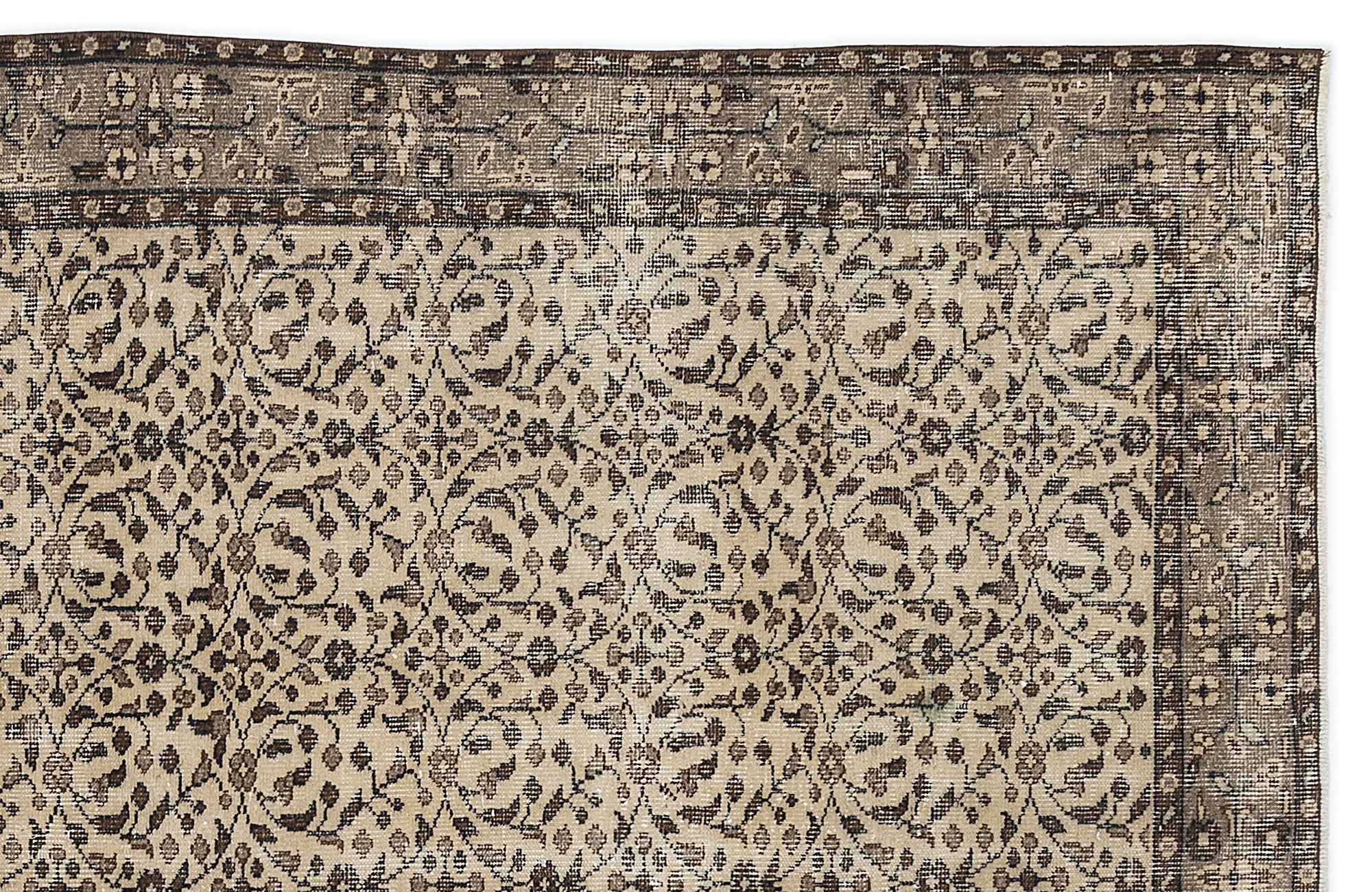 Naturel Over Dyed Vintage Rug 5'7'' x 9'5'' ft 170 x 287 cm