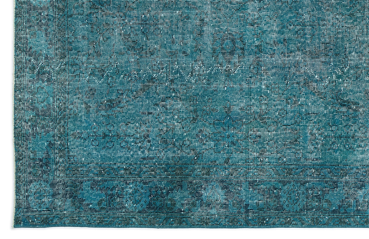 Turquoise  Over Dyed Vintage Rug 5&#39;11&#39;&#39; x 9&#39;8&#39;&#39; ft 181 x 295 cm