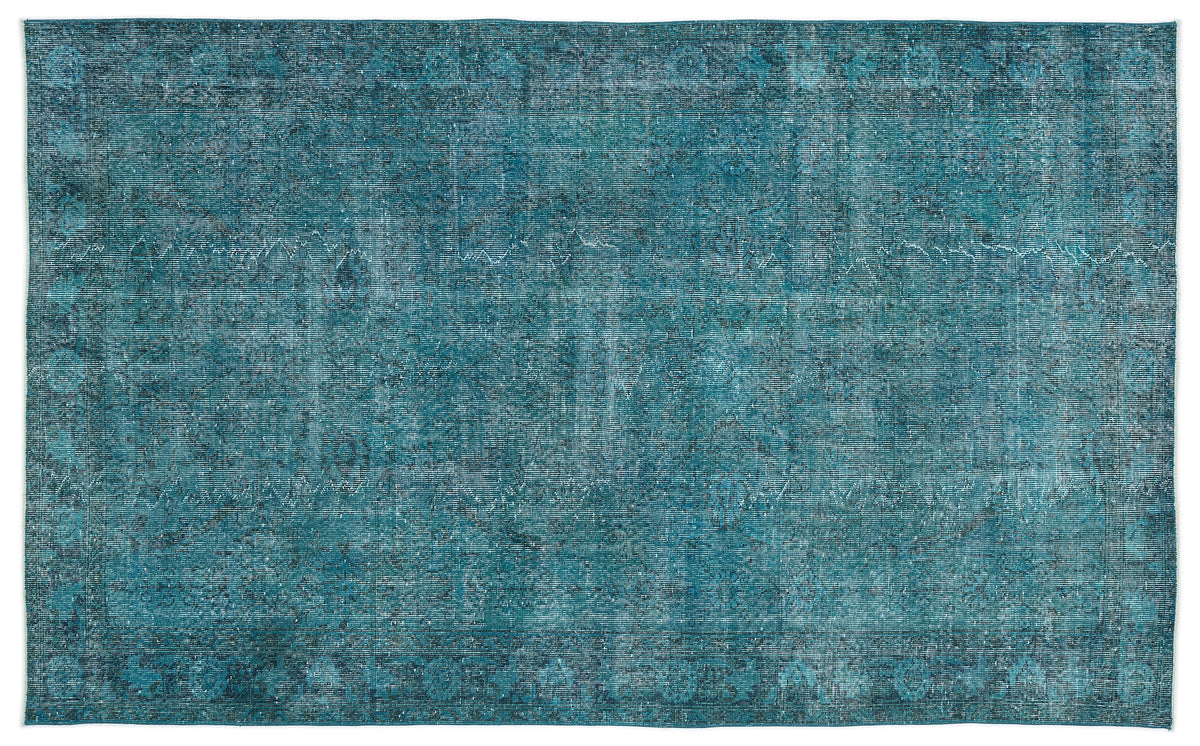 Turquoise  Over Dyed Vintage Rug 5&#39;11&#39;&#39; x 9&#39;8&#39;&#39; ft 181 x 295 cm