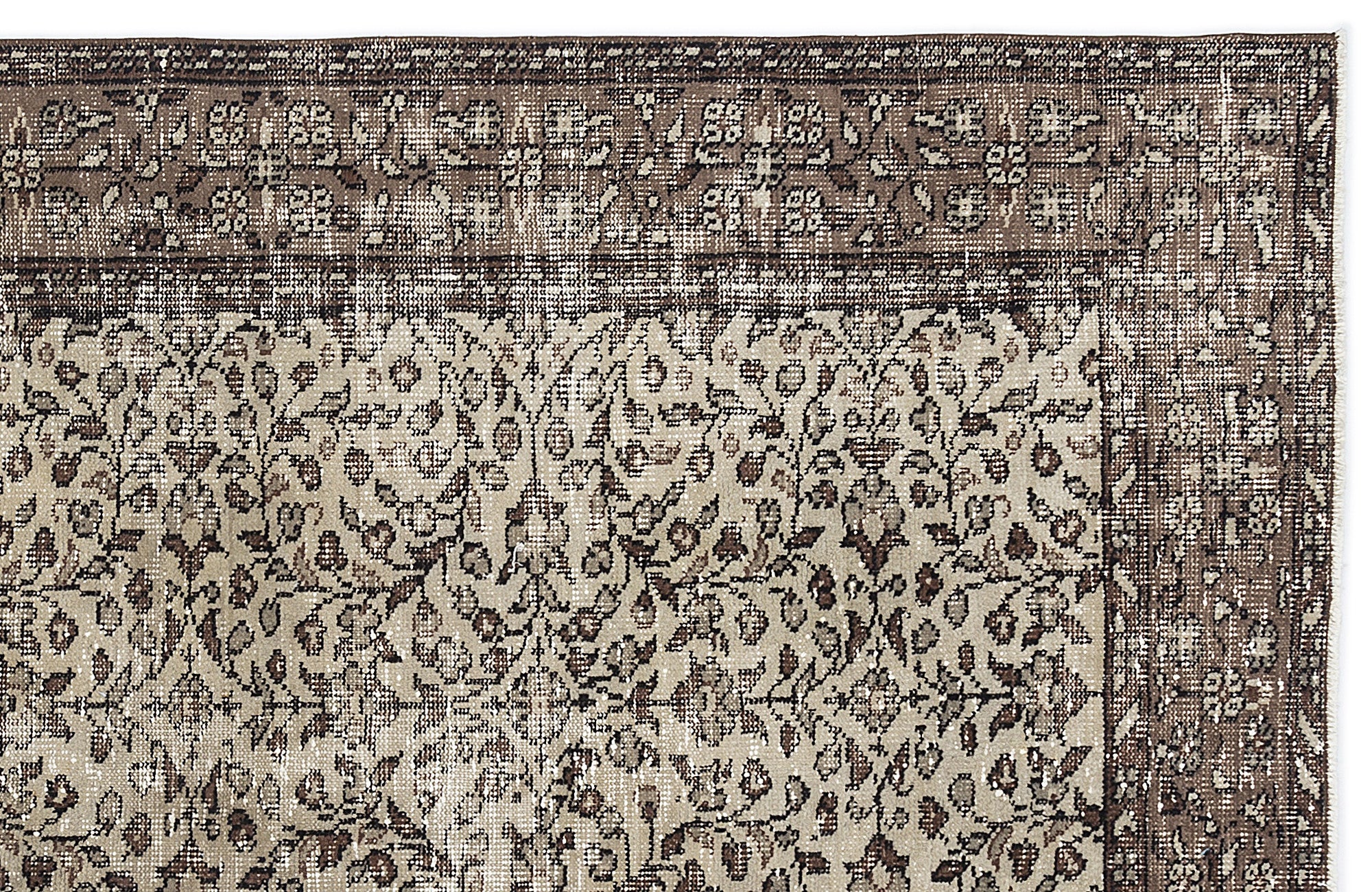 Naturel Over Dyed Vintage Rug 4'6'' x 8'6'' ft 137 x 260 cm