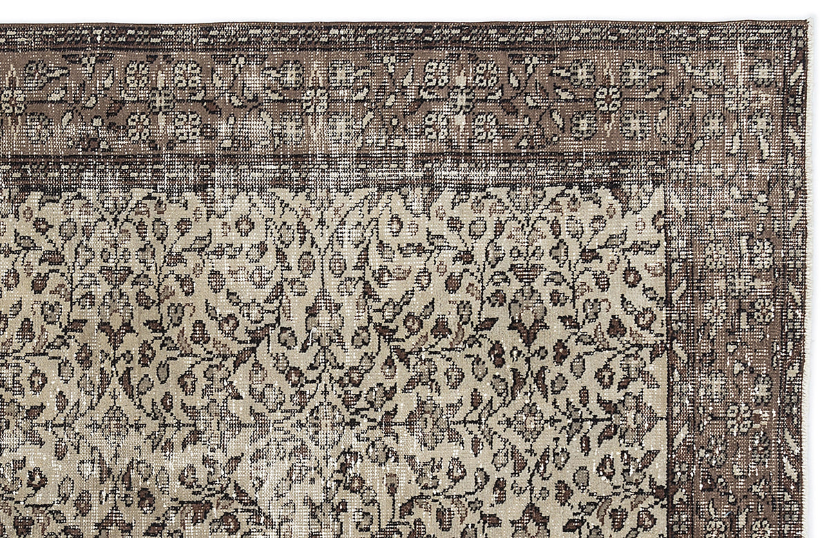 Naturel Over Dyed Vintage Rug 4&#39;6&#39;&#39; x 8&#39;6&#39;&#39; ft 137 x 260 cm