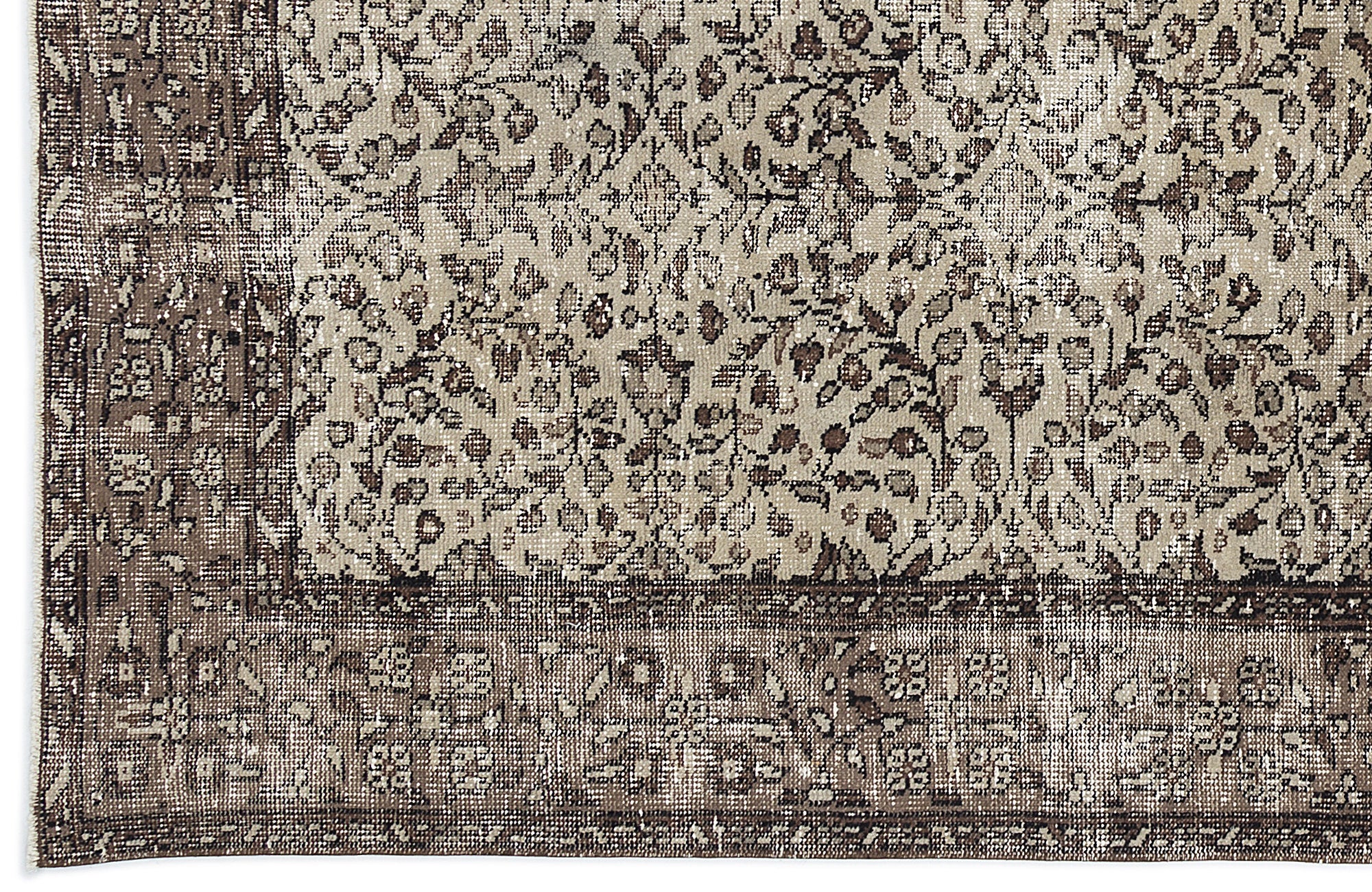 Naturel Over Dyed Vintage Rug 4'6'' x 8'6'' ft 137 x 260 cm