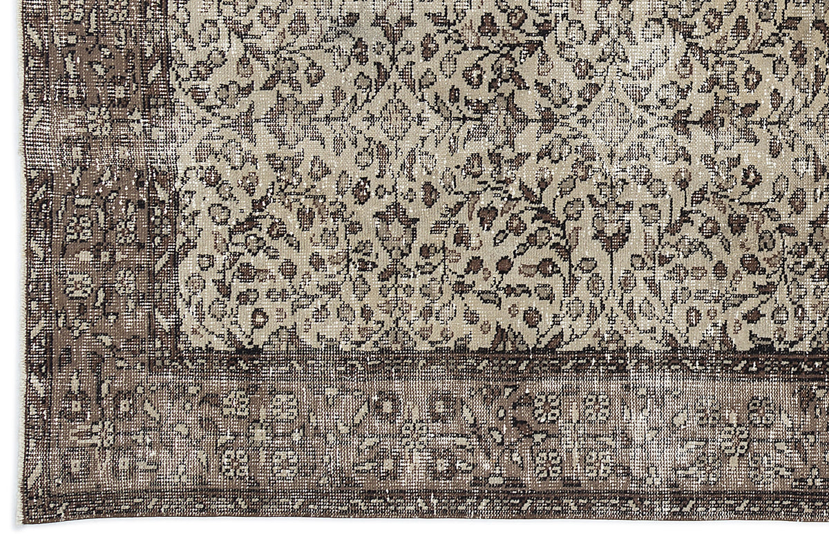 Naturel Over Dyed Vintage Rug 4&#39;6&#39;&#39; x 8&#39;6&#39;&#39; ft 137 x 260 cm