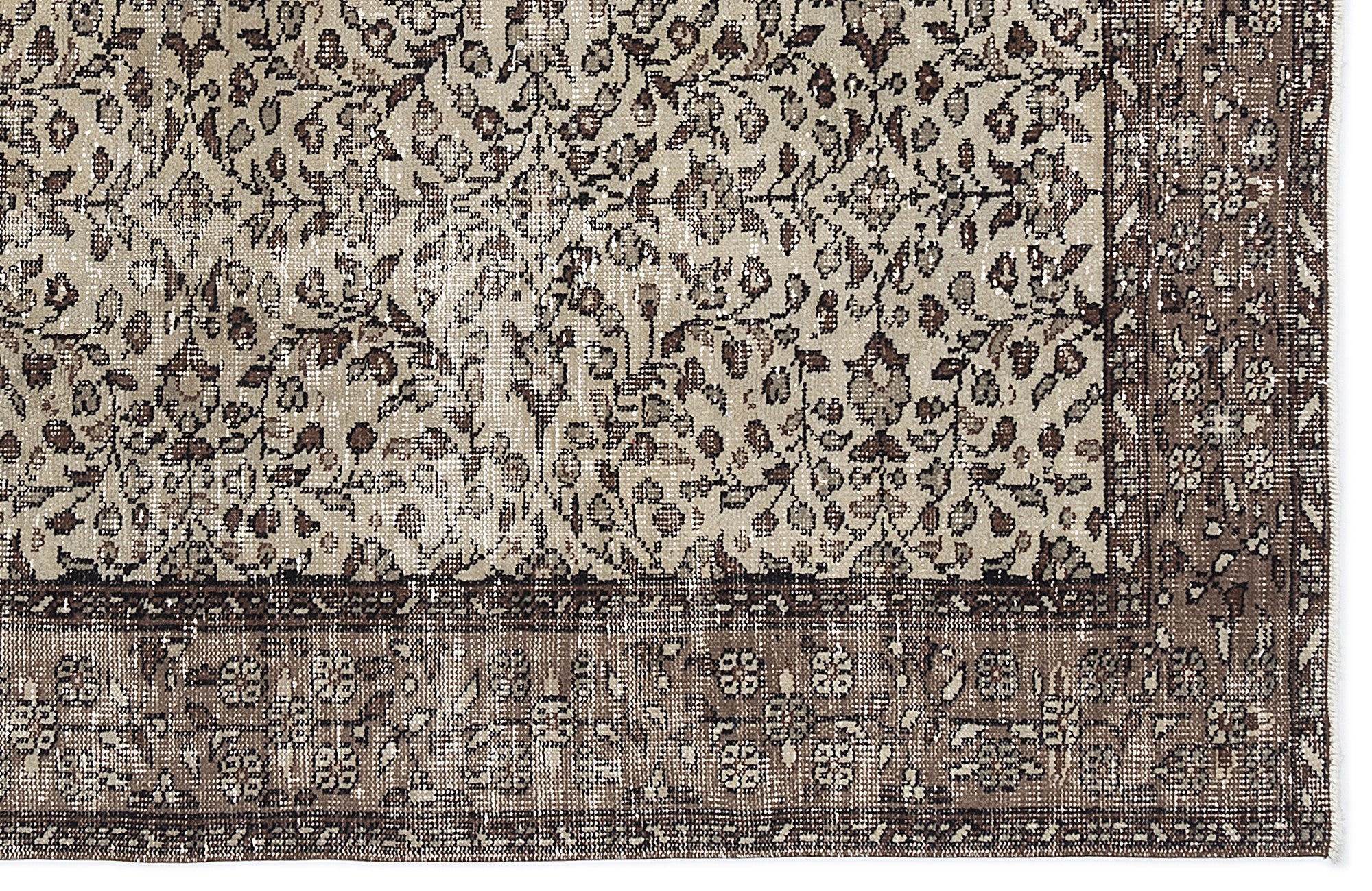 Naturel Over Dyed Vintage Rug 4'6'' x 8'6'' ft 137 x 260 cm