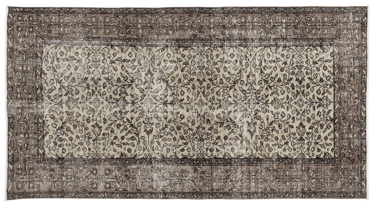 Naturel Over Dyed Vintage Rug 4&#39;6&#39;&#39; x 8&#39;6&#39;&#39; ft 137 x 260 cm