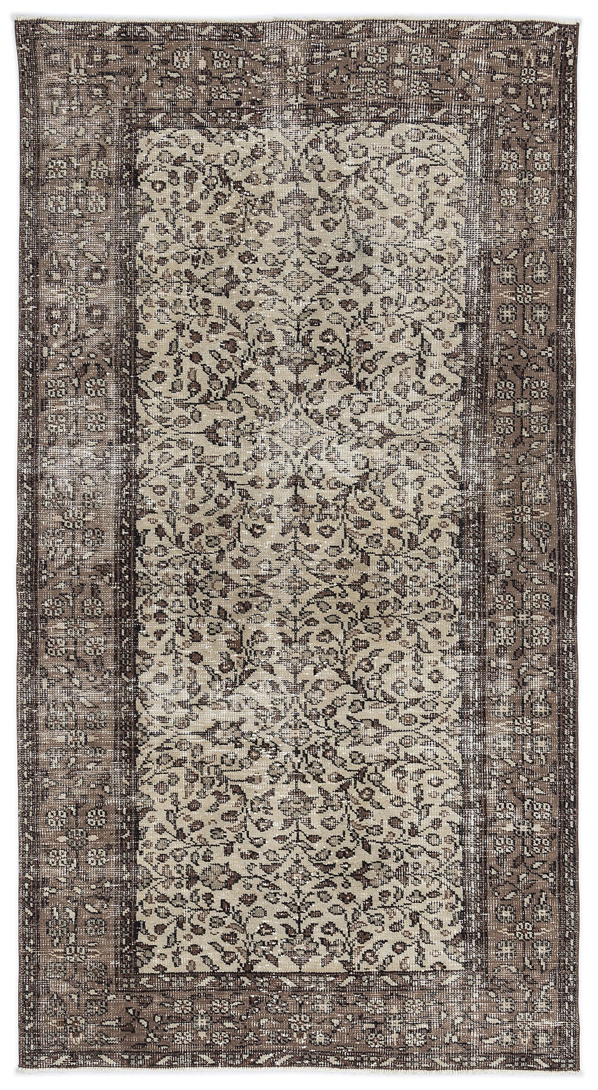 Naturel Over Dyed Vintage Rug 4&#39;6&#39;&#39; x 8&#39;6&#39;&#39; ft 137 x 260 cm
