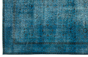 Turquoise  Over Dyed Vintage Rug 5'10'' x 9'4'' ft 177 x 285 cm