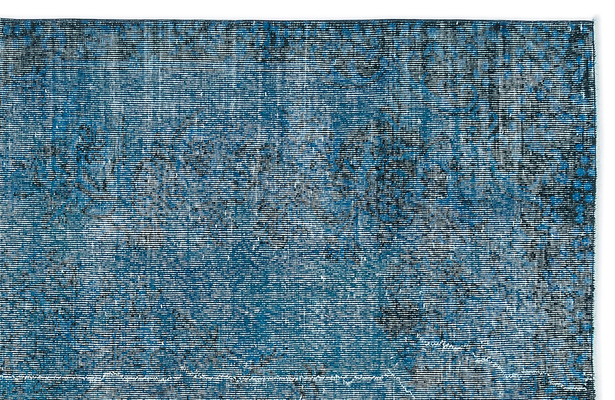 Turquoise  Over Dyed Vintage Rug 5'10'' x 9'3'' ft 178 x 283 cm