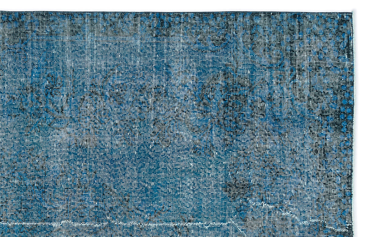 Turquoise  Over Dyed Vintage Rug 5&#39;10&#39;&#39; x 9&#39;3&#39;&#39; ft 178 x 283 cm