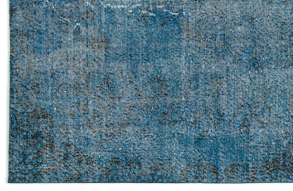 Turquoise  Over Dyed Vintage Rug 5'10'' x 9'3'' ft 178 x 283 cm