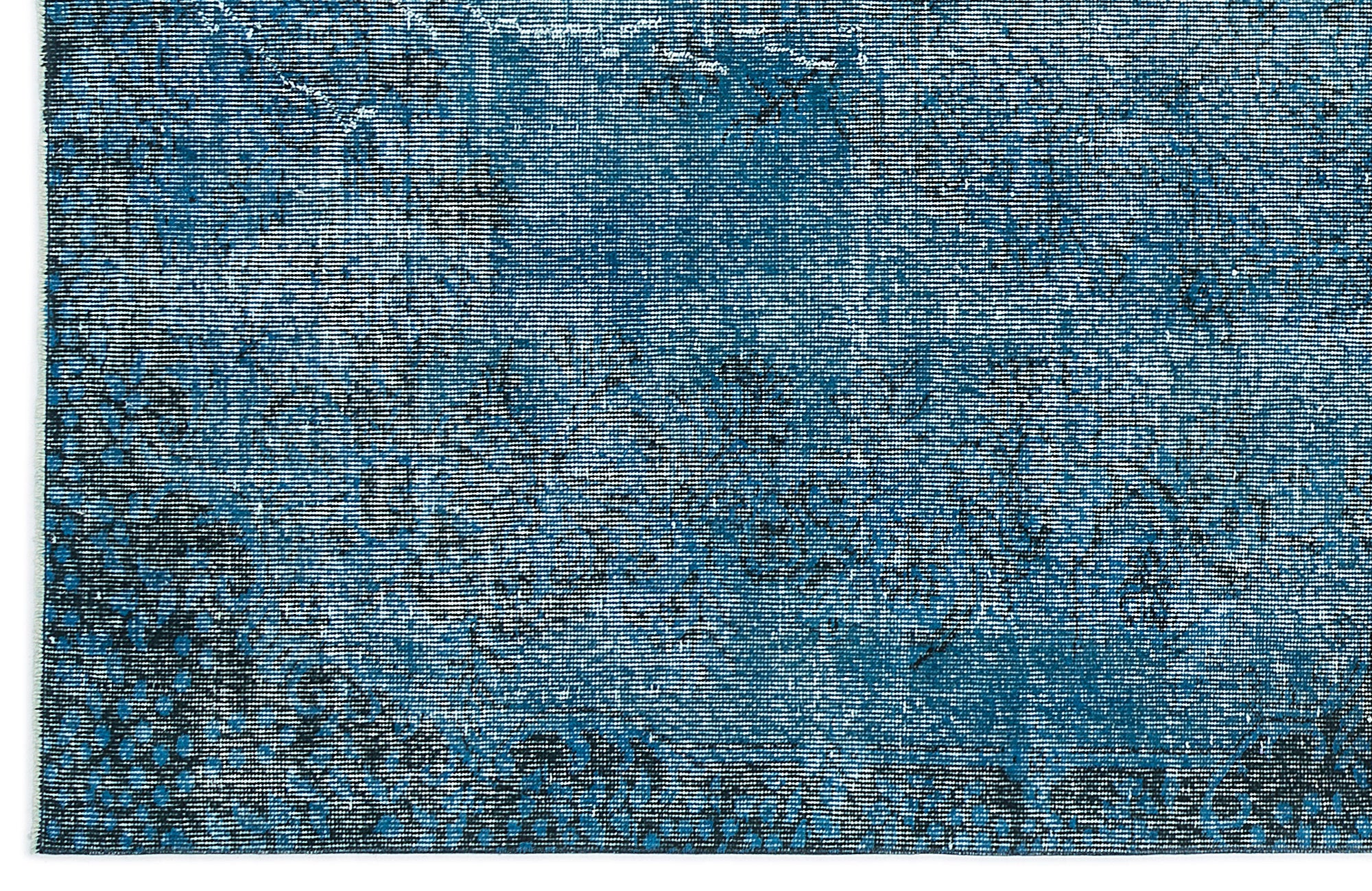 Turquoise  Over Dyed Vintage Rug 5'10'' x 9'3'' ft 178 x 283 cm