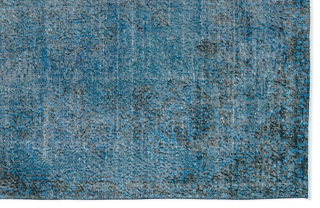 Turquoise  Over Dyed Vintage Rug 5'10'' x 9'3'' ft 178 x 283 cm