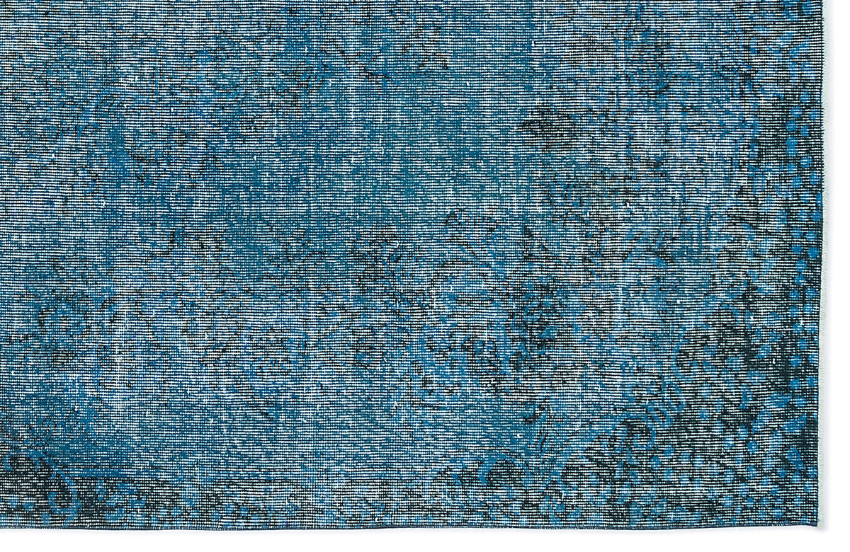 Turquoise  Over Dyed Vintage Rug 5&#39;10&#39;&#39; x 9&#39;3&#39;&#39; ft 178 x 283 cm