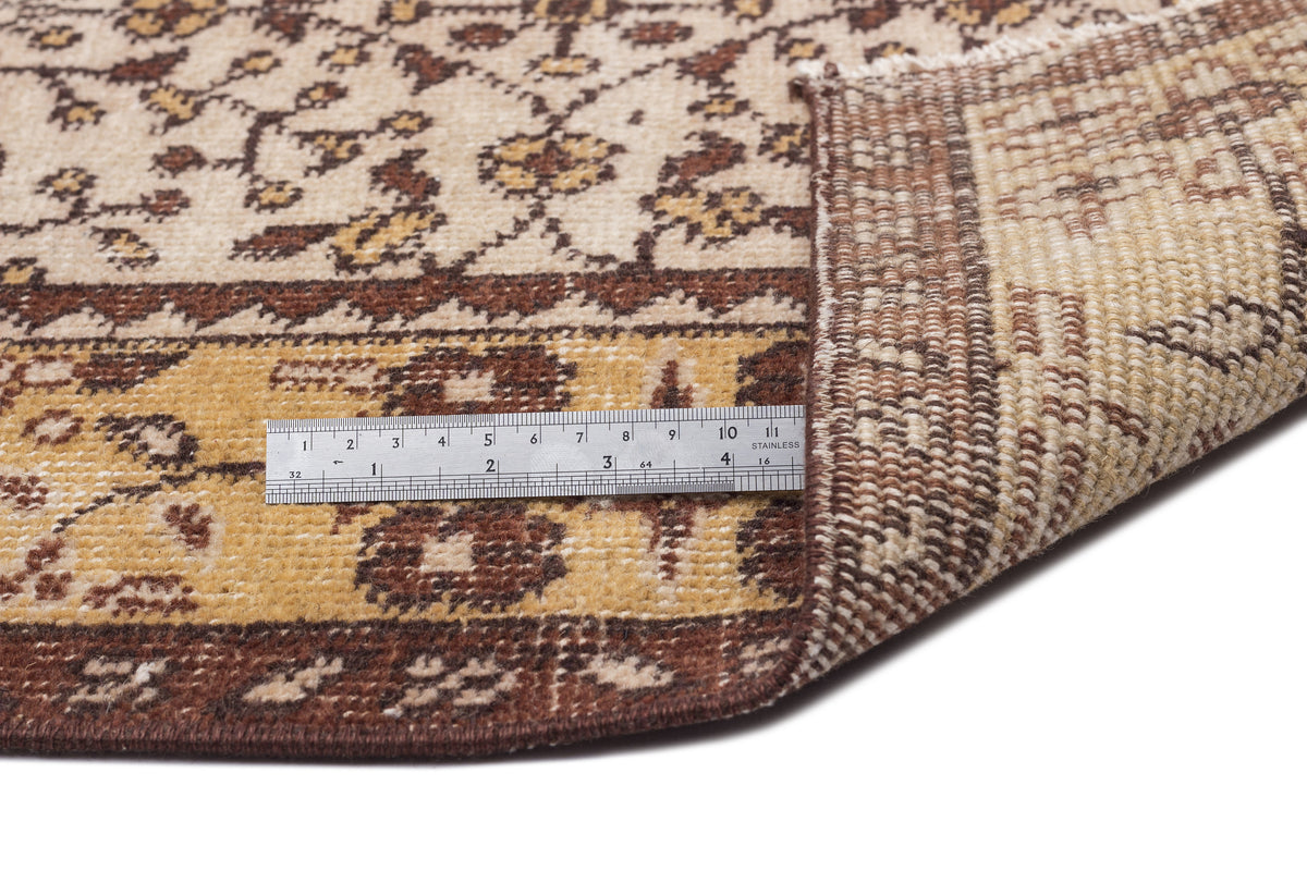 Brown Over Dyed Vintage Rug 5'5'' x 9'1'' ft 165 x 276 cm