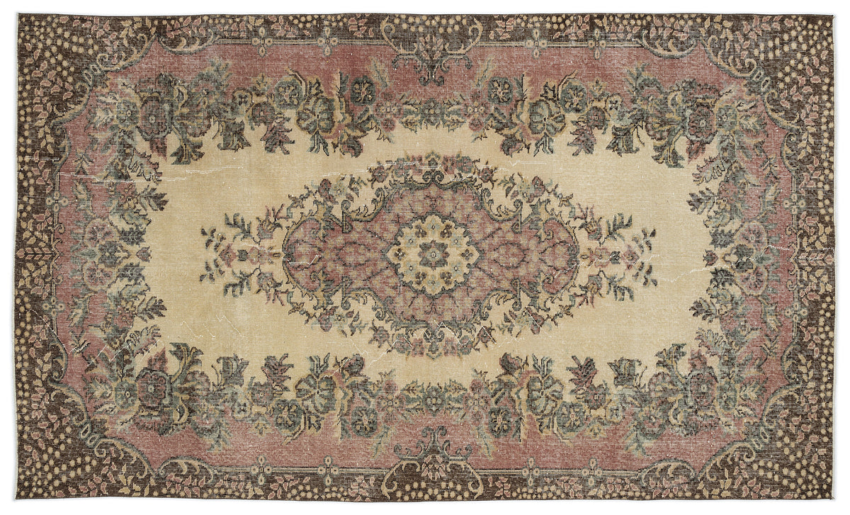 Naturel Over Dyed Vintage Rug 5&#39;6&#39;&#39; x 9&#39;4&#39;&#39; ft 167 x 285 cm