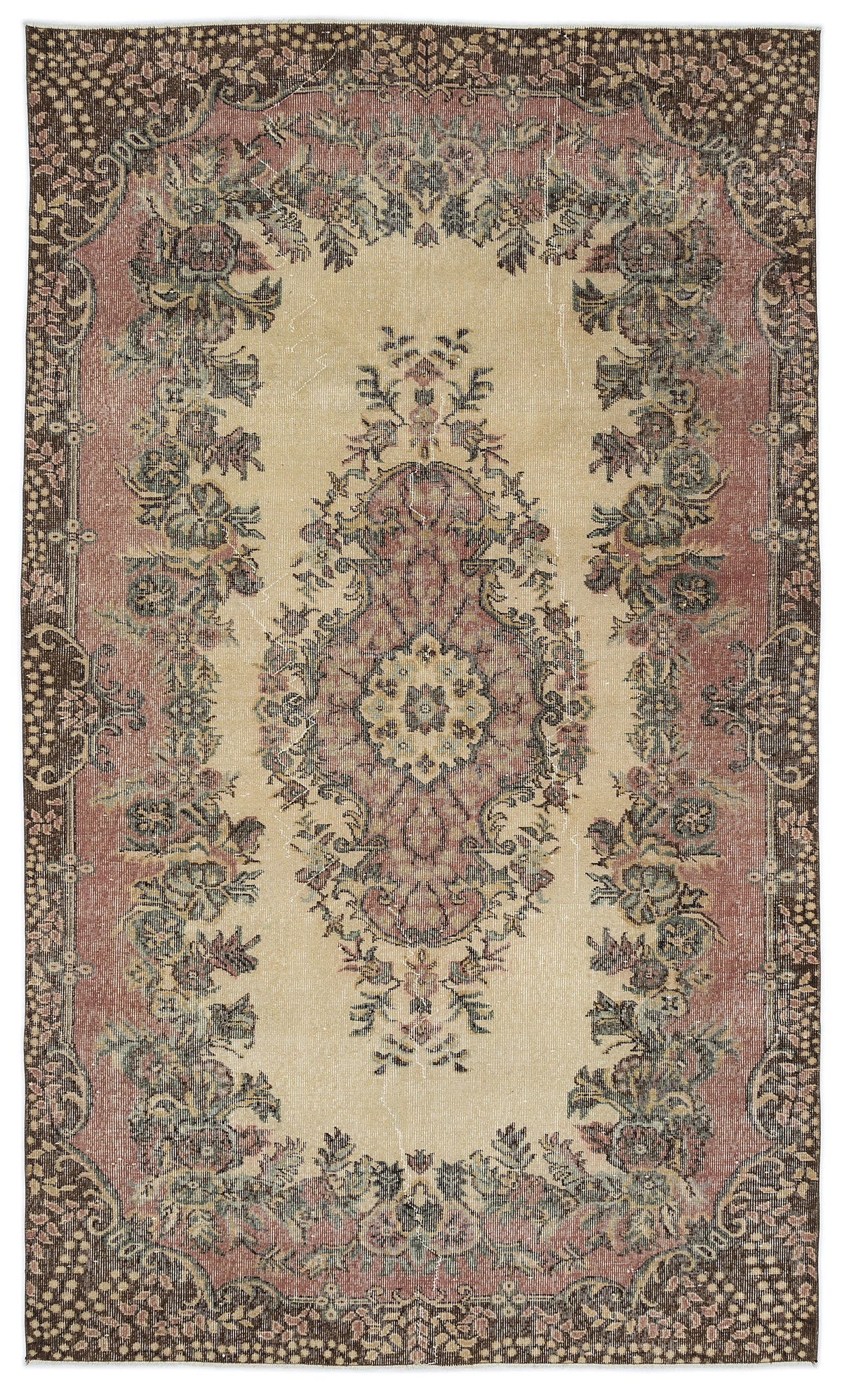 Naturel Over Dyed Vintage Rug 5&#39;6&#39;&#39; x 9&#39;4&#39;&#39; ft 167 x 285 cm