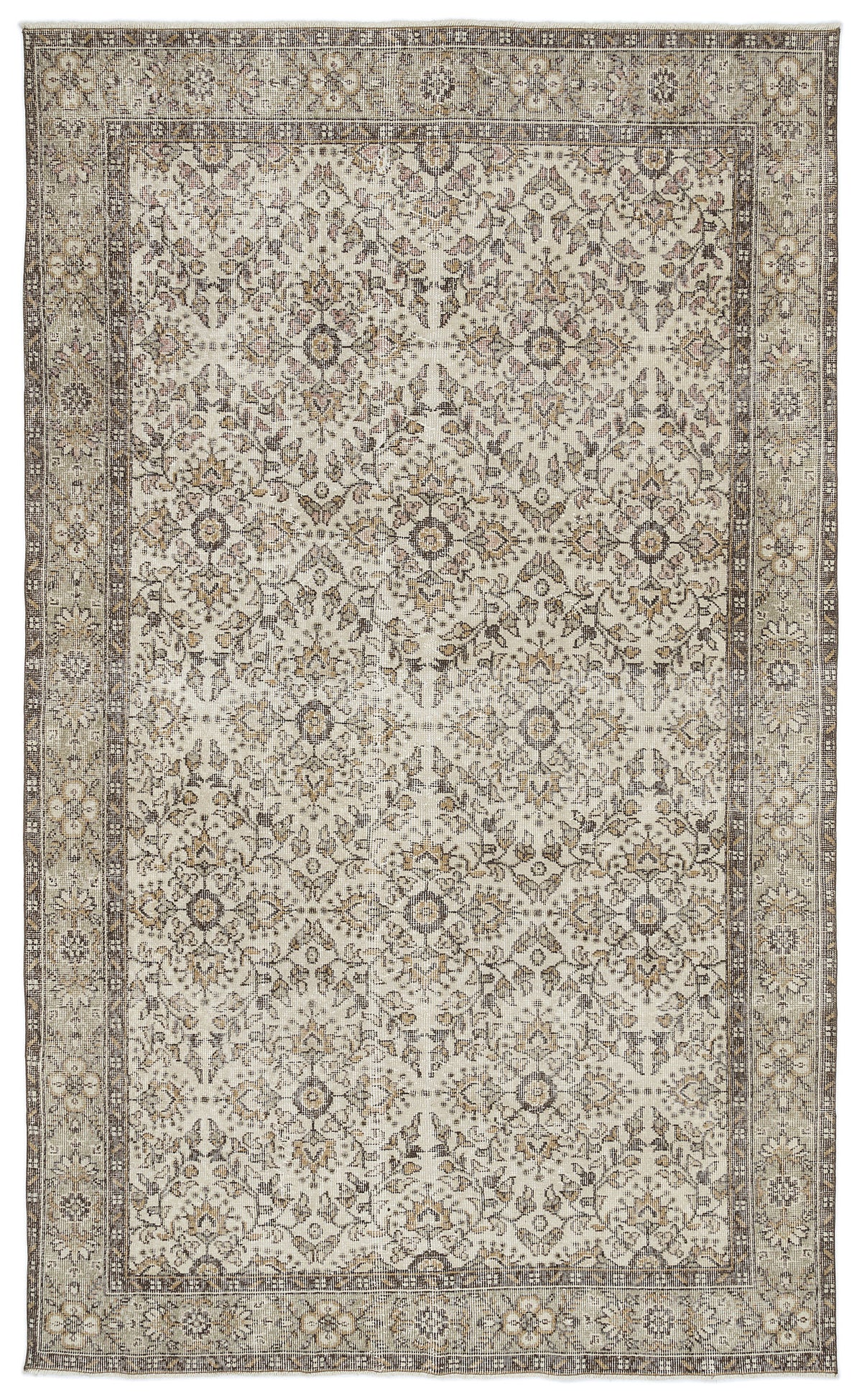 Naturel Over Dyed Vintage Rug 5&#39;10&#39;&#39; x 9&#39;11&#39;&#39; ft 177 x 302 cm