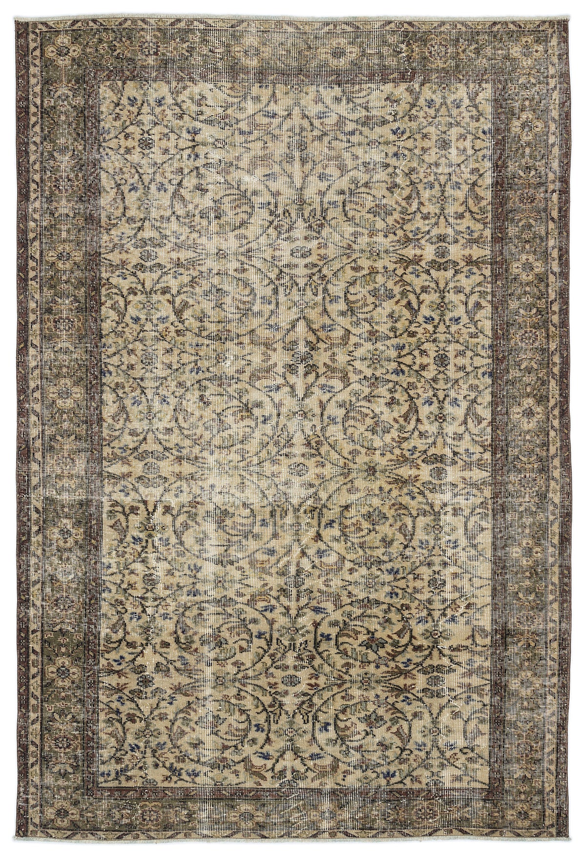 Naturel Over Dyed Vintage Rug 5&#39;9&#39;&#39; x 8&#39;6&#39;&#39; ft 176 x 258 cm