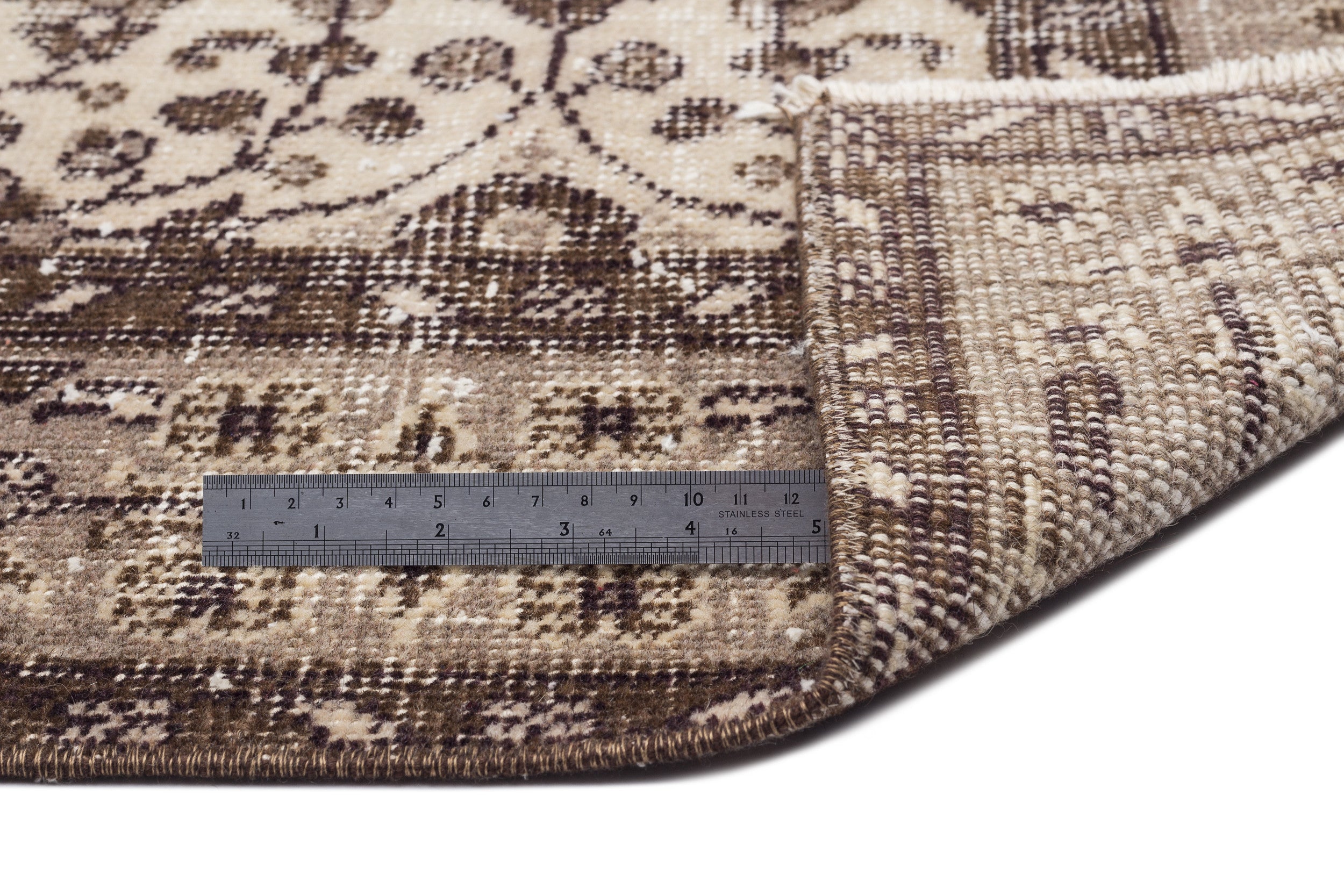 Brown Over Dyed Vintage Rug 5'10'' x 9'1'' ft 179 x 278 cm
