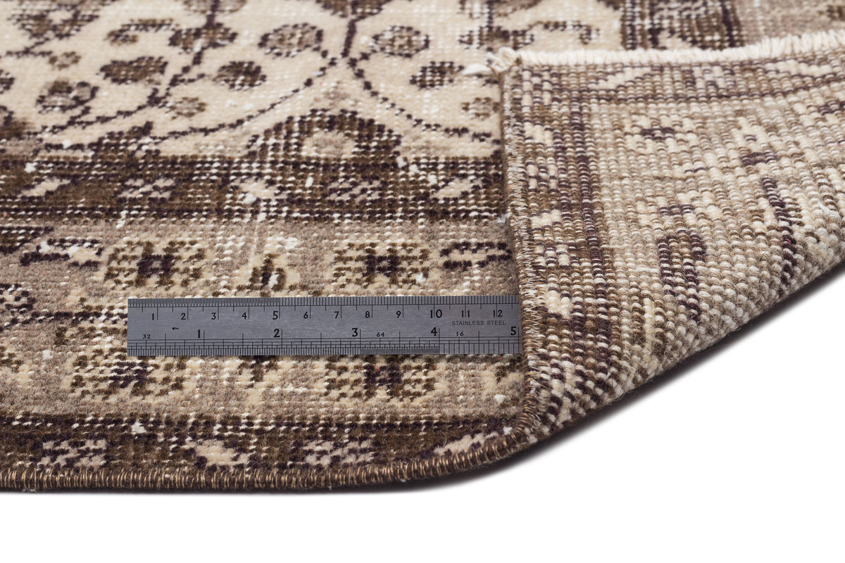 Brown Over Dyed Vintage Rug 5&#39;10&#39;&#39; x 9&#39;1&#39;&#39; ft 179 x 278 cm