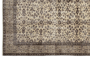 Brown Over Dyed Vintage Rug 5'10'' x 9'1'' ft 179 x 278 cm