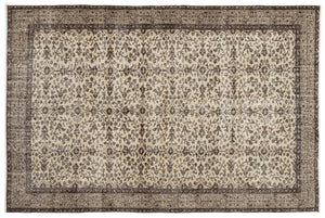 Brown Over Dyed Vintage Rug 5'10'' x 9'1'' ft 179 x 278 cm