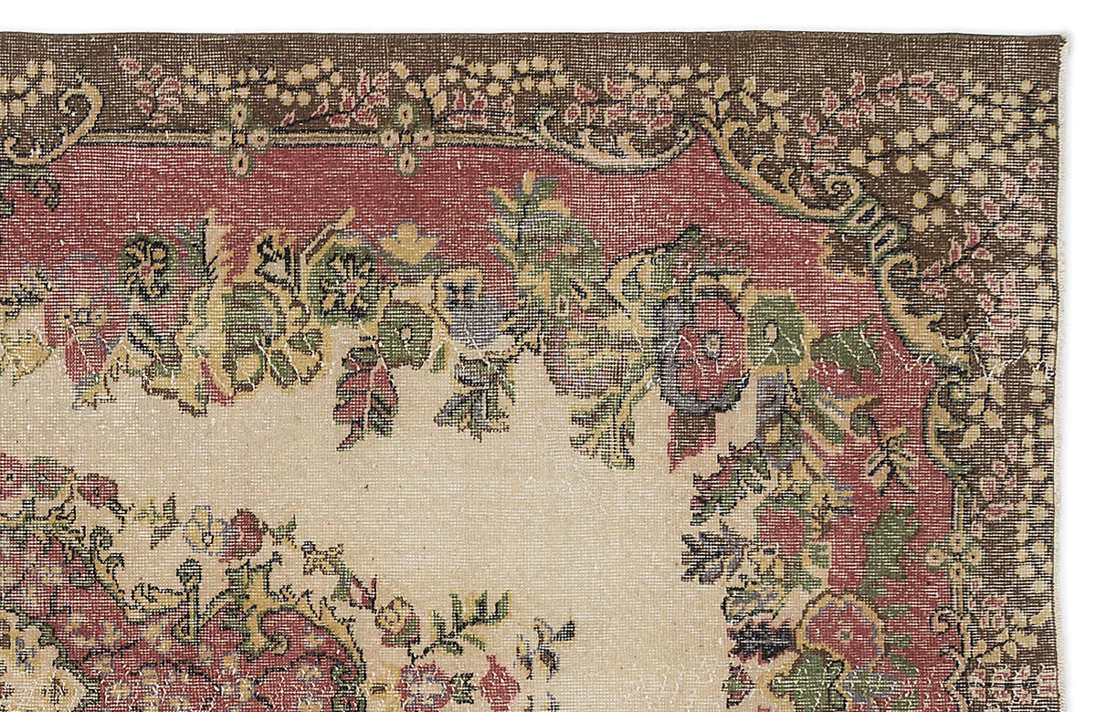 Naturel Over Dyed Vintage Rug 5&#39;8&#39;&#39; x 9&#39;6&#39;&#39; ft 173 x 290 cm