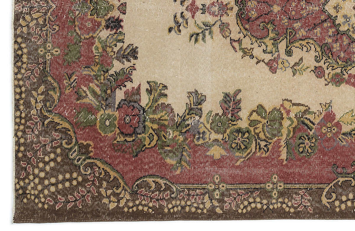 Naturel Over Dyed Vintage Rug 5&#39;8&#39;&#39; x 9&#39;6&#39;&#39; ft 173 x 290 cm