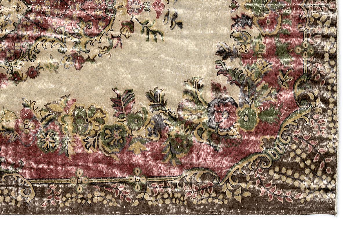 Naturel Over Dyed Vintage Rug 5&#39;8&#39;&#39; x 9&#39;6&#39;&#39; ft 173 x 290 cm