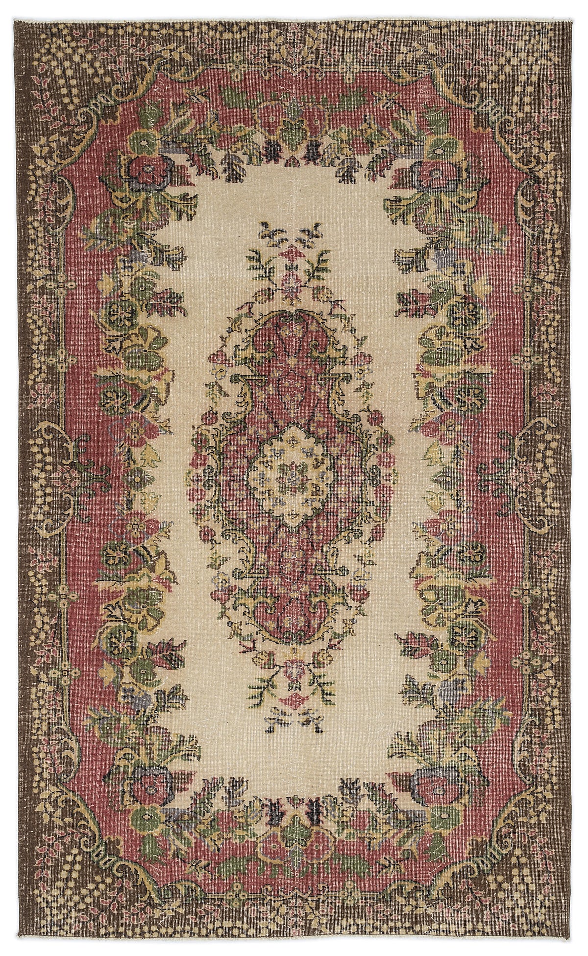 Naturel Over Dyed Vintage Rug 5&#39;8&#39;&#39; x 9&#39;6&#39;&#39; ft 173 x 290 cm