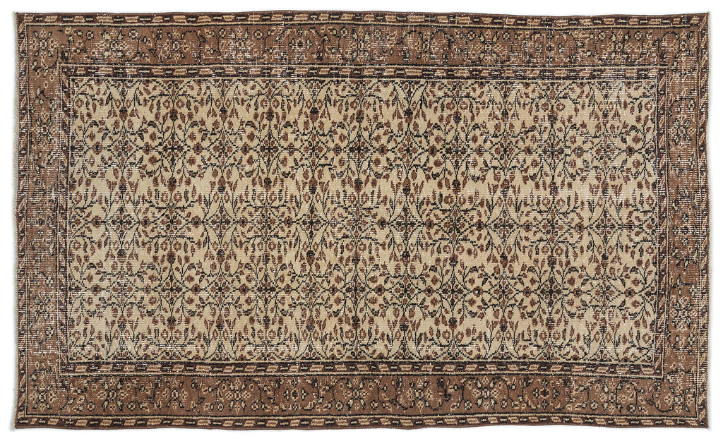 Naturel Over Dyed Vintage Rug 5'3'' x 8'11'' ft 161 x 271 cm
