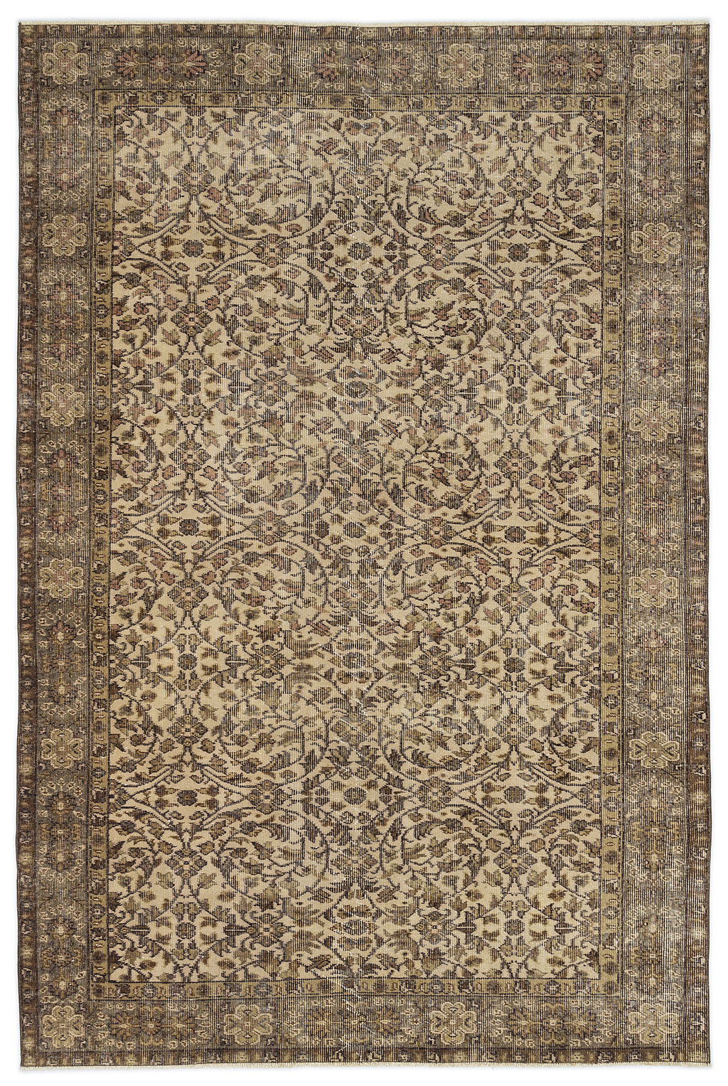 Naturel Over Dyed Vintage Rug 5'4'' x 8'4'' ft 163 x 254 cm