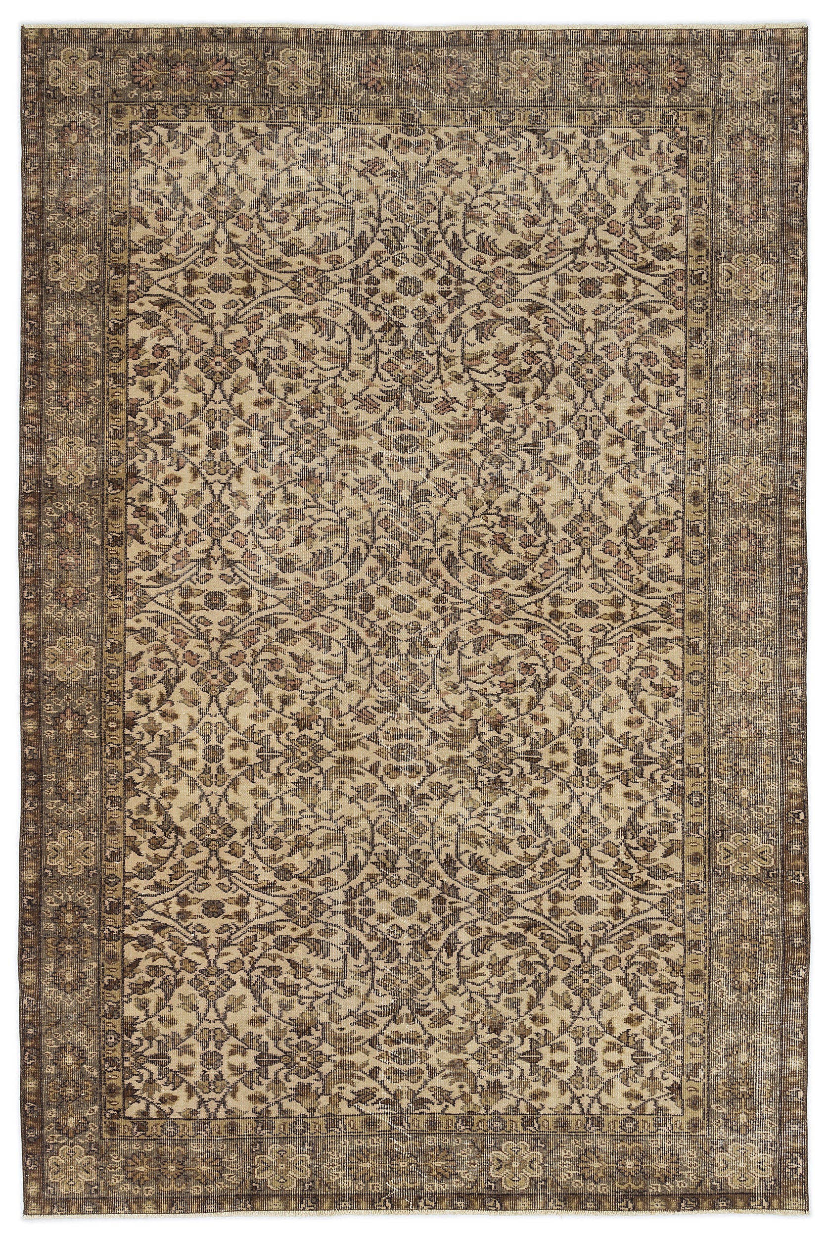 Naturel Over Dyed Vintage Rug 5'4'' x 8'4'' ft 163 x 254 cm