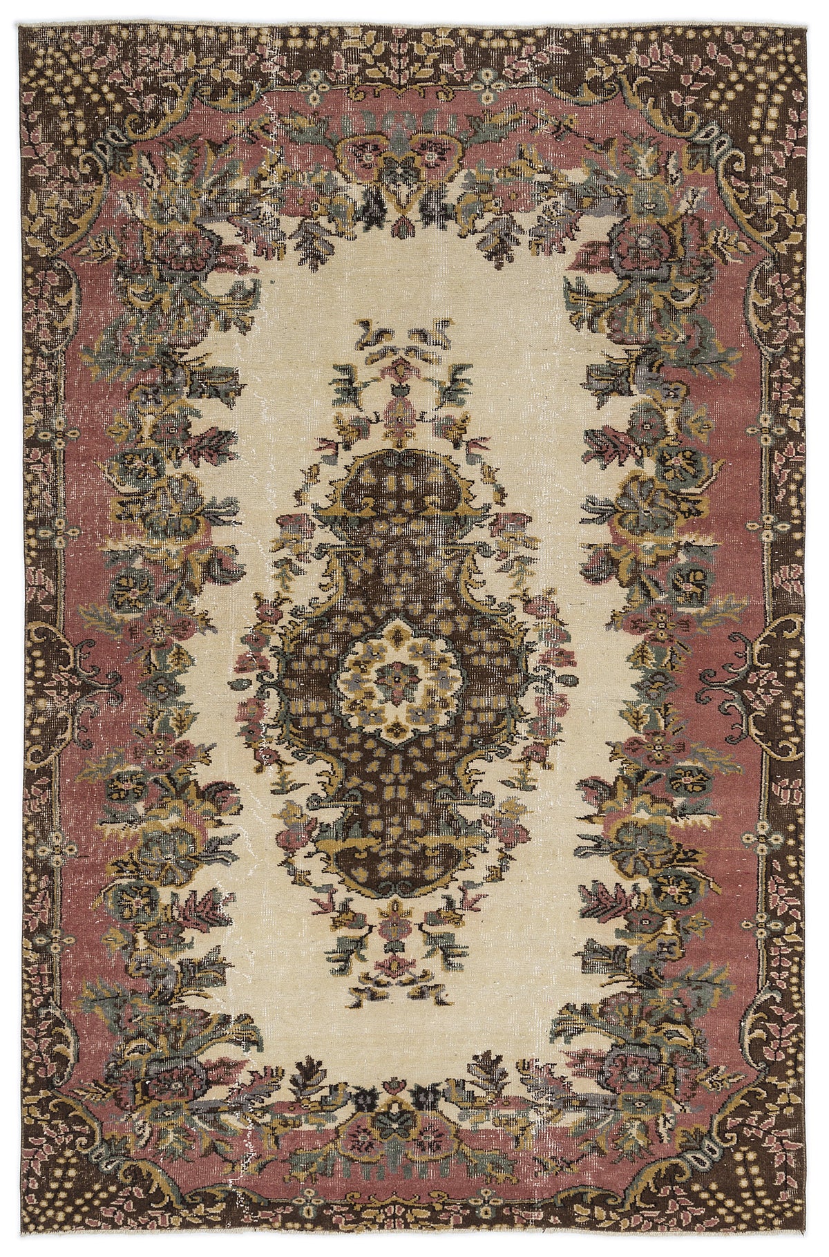 Naturel Over Dyed Vintage Rug 5&#39;9&#39;&#39; x 8&#39;8&#39;&#39; ft 174 x 265 cm