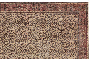 Brown Over Dyed Vintage Rug 5'2'' x 8'11'' ft 158 x 272 cm