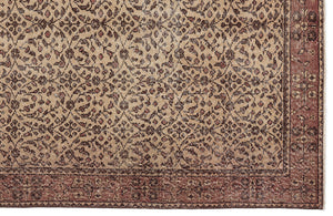 Brown Over Dyed Vintage Rug 5'2'' x 8'11'' ft 158 x 272 cm