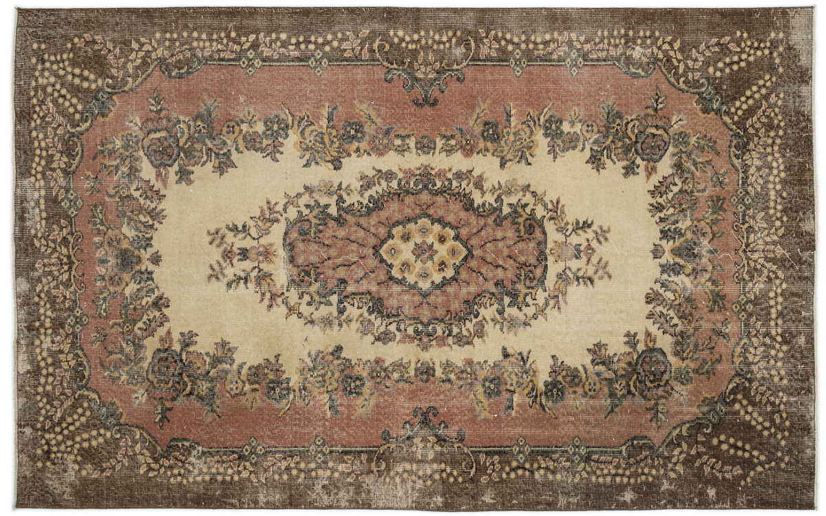 Traditional Design Natural Aged Vintage Rug 5&#39;4&#39;&#39; x 8&#39;4&#39;&#39; ft 163 x 253 cm