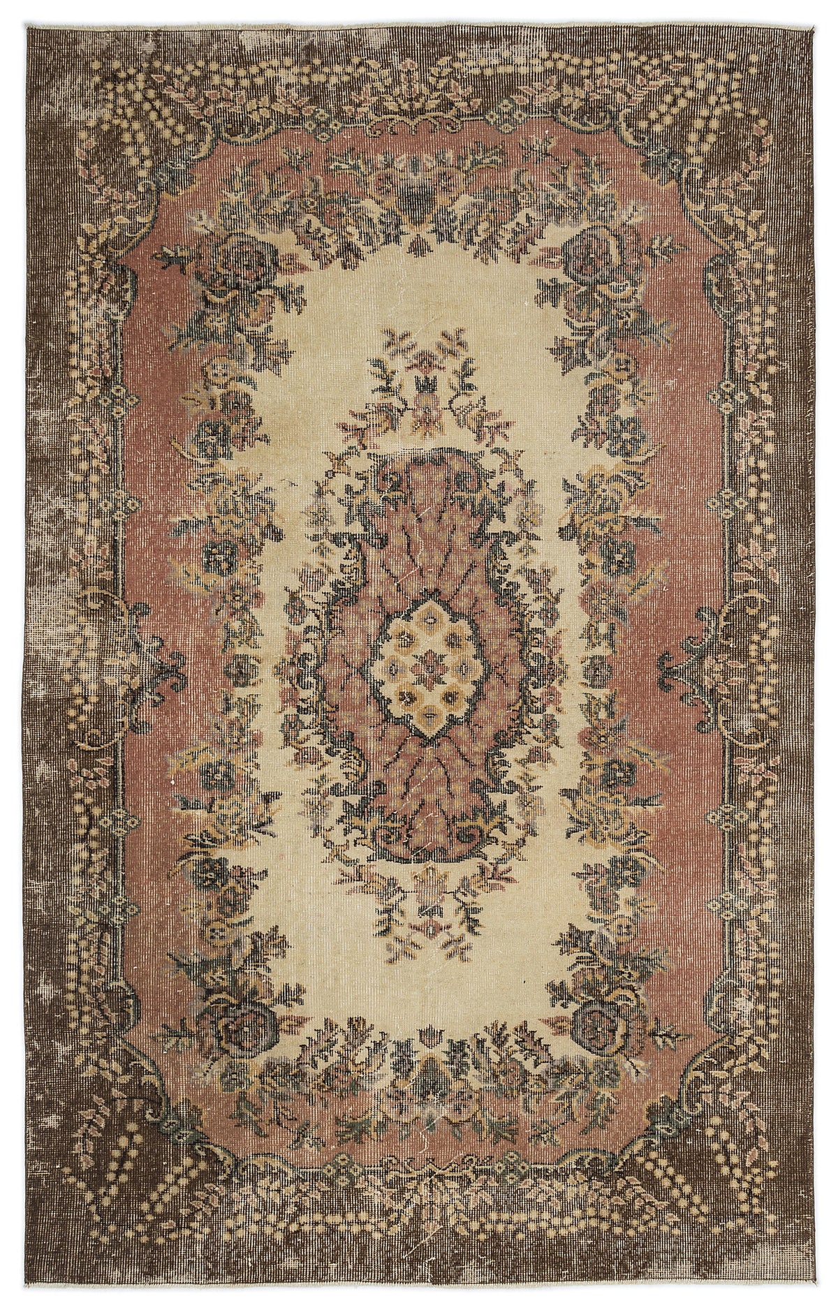 Naturel Over Dyed Vintage Rug 5&#39;4&#39;&#39; x 8&#39;4&#39;&#39; ft 163 x 253 cm