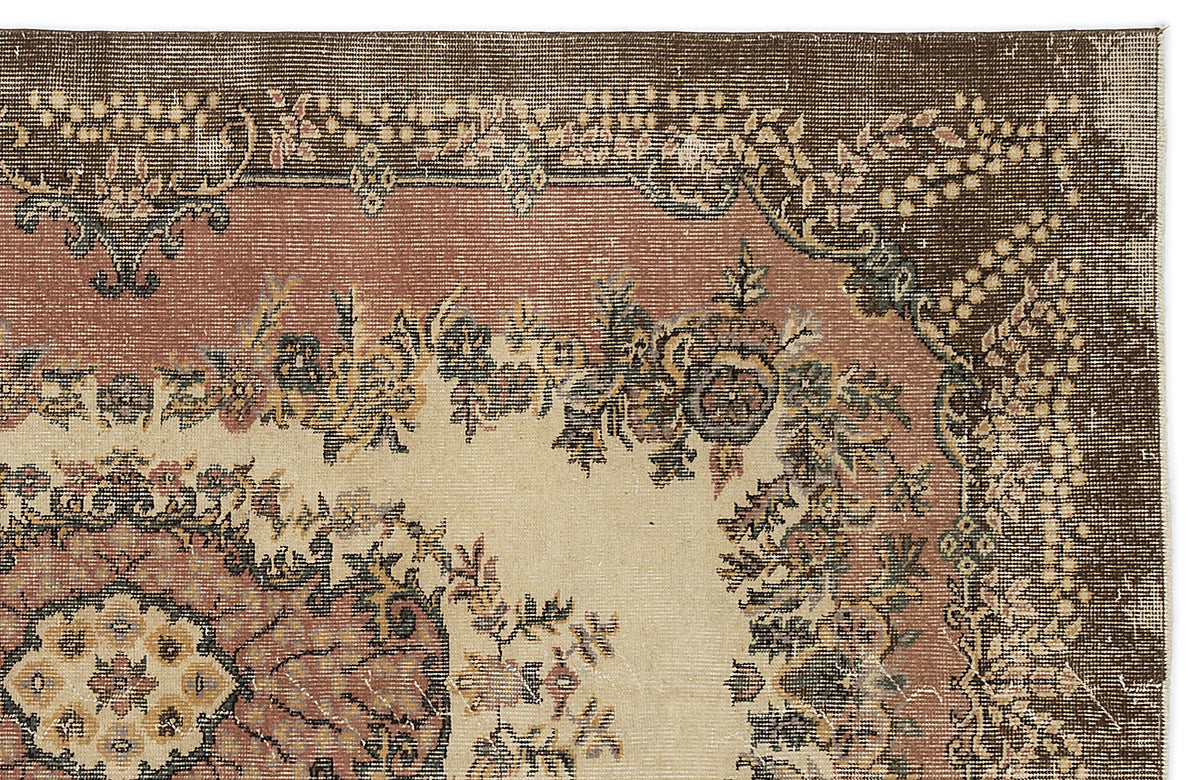 Naturel Over Dyed Vintage Rug 5&#39;4&#39;&#39; x 8&#39;4&#39;&#39; ft 163 x 253 cm