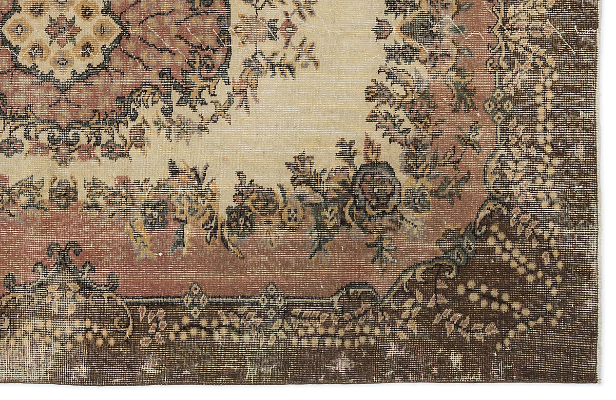 Naturel Over Dyed Vintage Rug 5&#39;4&#39;&#39; x 8&#39;4&#39;&#39; ft 163 x 253 cm