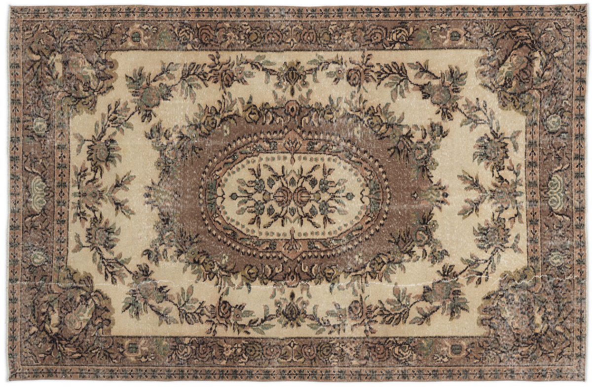 Traditional Design Natural Aged Vintage Rug 5&#39;4&#39;&#39; x 8&#39;4&#39;&#39; ft 163 x 253 cm