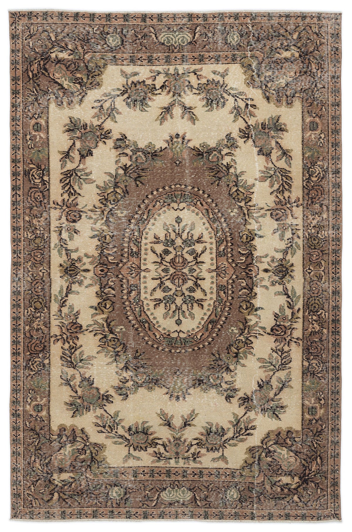 Naturel Over Dyed Vintage Rug 5&#39;4&#39;&#39; x 8&#39;4&#39;&#39; ft 163 x 253 cm
