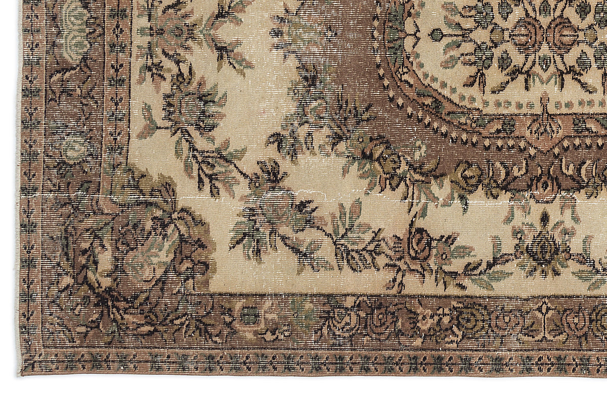 Naturel Over Dyed Vintage Rug 5&#39;4&#39;&#39; x 8&#39;4&#39;&#39; ft 163 x 253 cm