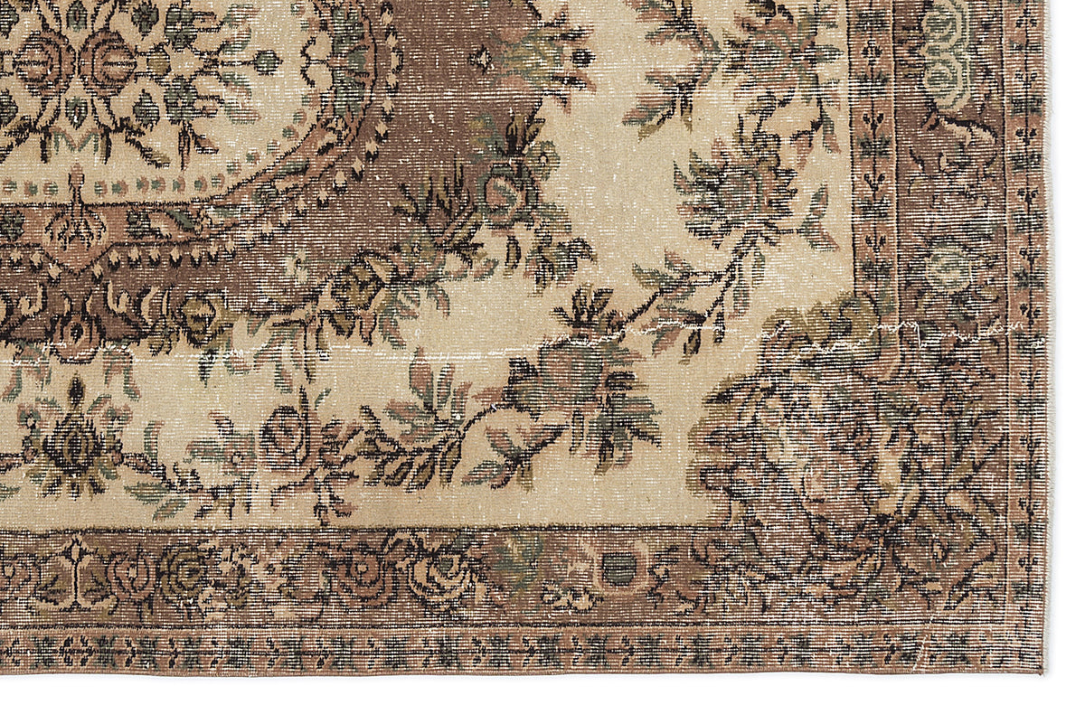 Naturel Over Dyed Vintage Rug 5&#39;4&#39;&#39; x 8&#39;4&#39;&#39; ft 163 x 253 cm