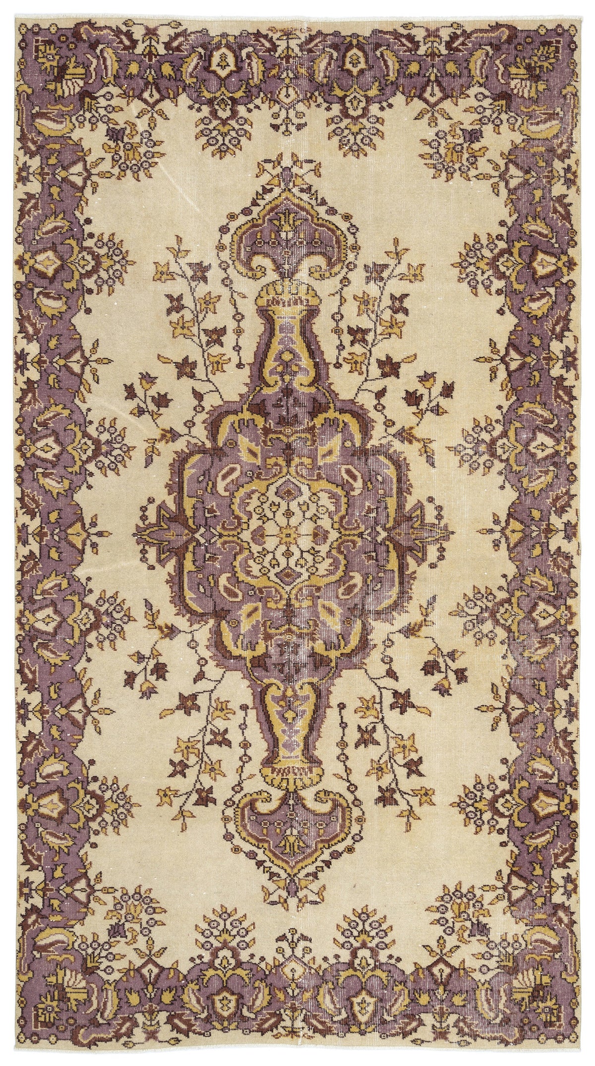 Naturel Over Dyed Vintage Rug 5&#39;5&#39;&#39; x 9&#39;12&#39;&#39; ft 165 x 304 cm