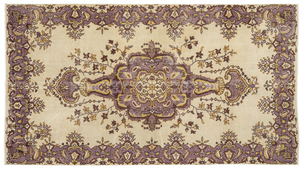 Naturel Over Dyed Vintage Rug 5&#39;5&#39;&#39; x 9&#39;12&#39;&#39; ft 165 x 304 cm