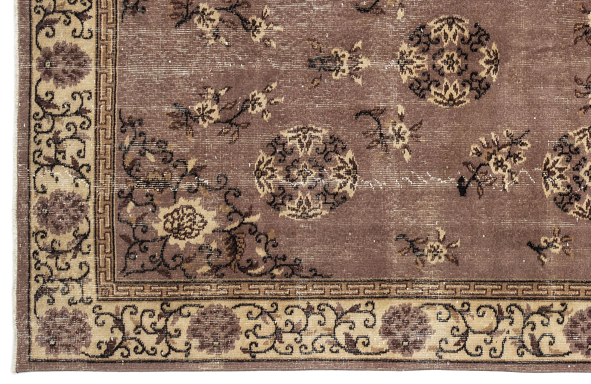Naturel Over Dyed Vintage Rug 5'2'' x 8'8'' ft 157 x 264 cm