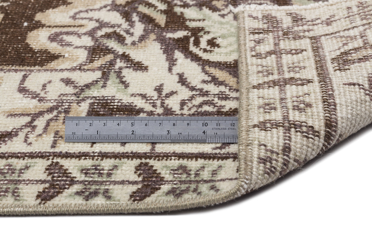 Beige Over Dyed Vintage Rug 5&#39;3&#39;&#39; x 8&#39;11&#39;&#39; ft 159 x 271 cm