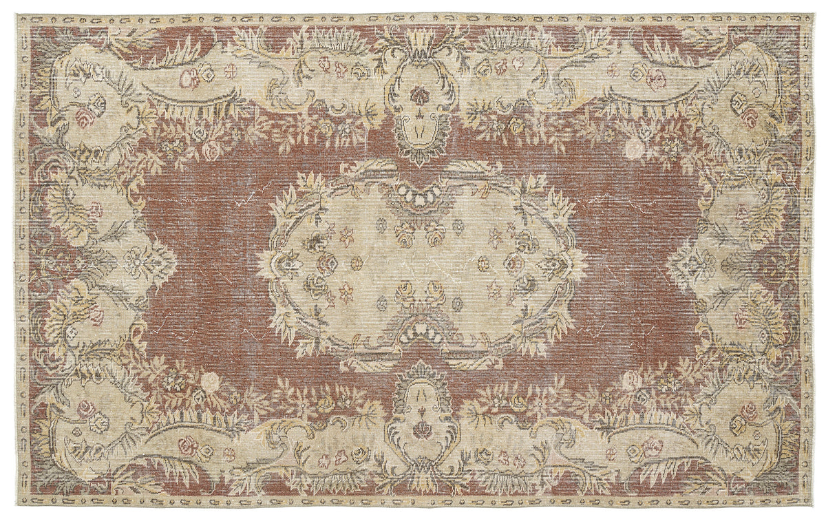 Naturel Over Dyed Vintage Rug 5&#39;9&#39;&#39; x 9&#39;2&#39;&#39; ft 174 x 280 cm