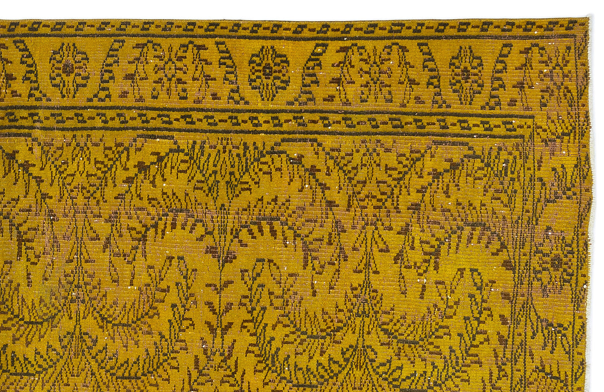 Yellow Over Dyed Vintage Rug 5&#39;11&#39;&#39; x 8&#39;9&#39;&#39; ft 180 x 266 cm